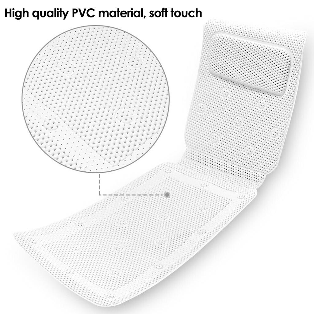 Full Body Bath Cushion Bath Pillow for Head and Neck Rest Bathtub Pillows with 30 Non-Slip Suction Rest Your Head and Neck