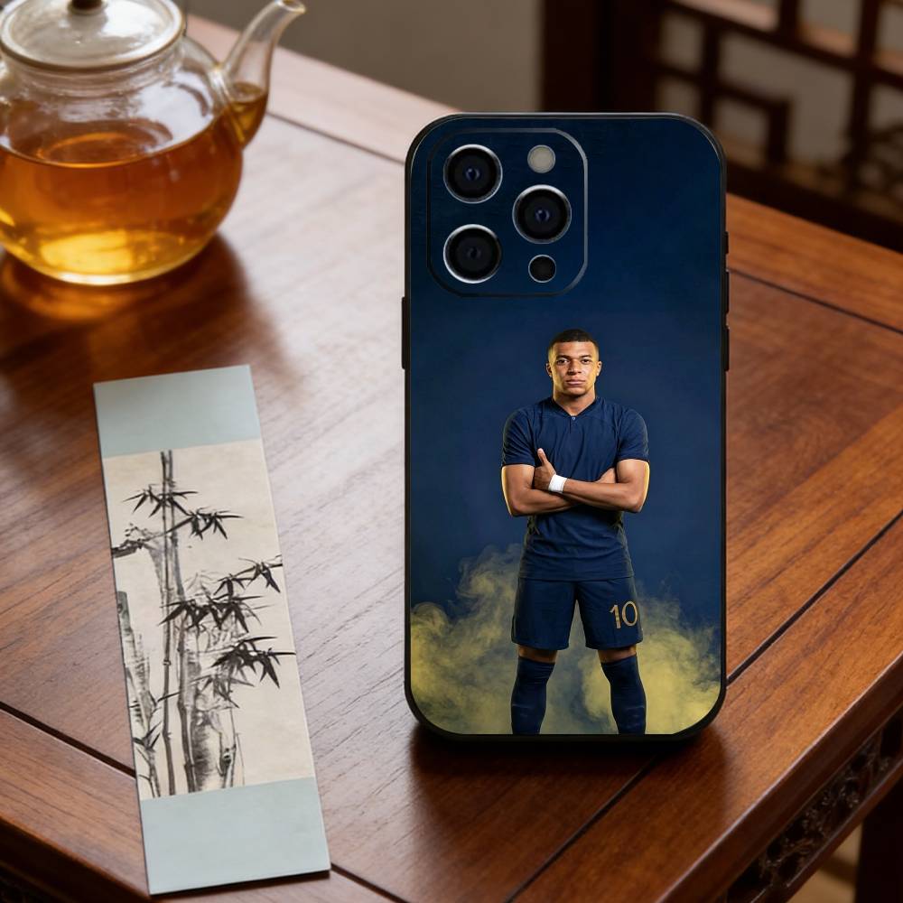 K-Kylian M-Mbappe Phone Case For iPhone 17,16,15,14,13,12,11 Plus,Pro Max,XS,Soft Silicone Black Cover