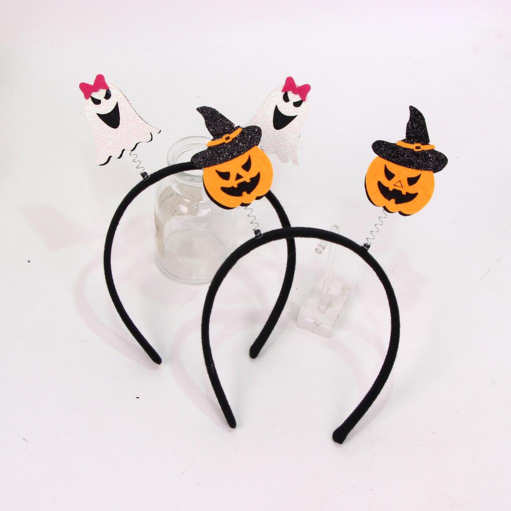 Halloween Ghost Pumpkin Hair Band Soft Polyester Headband Photo Props For Kids Adults Costume Party Accessory
