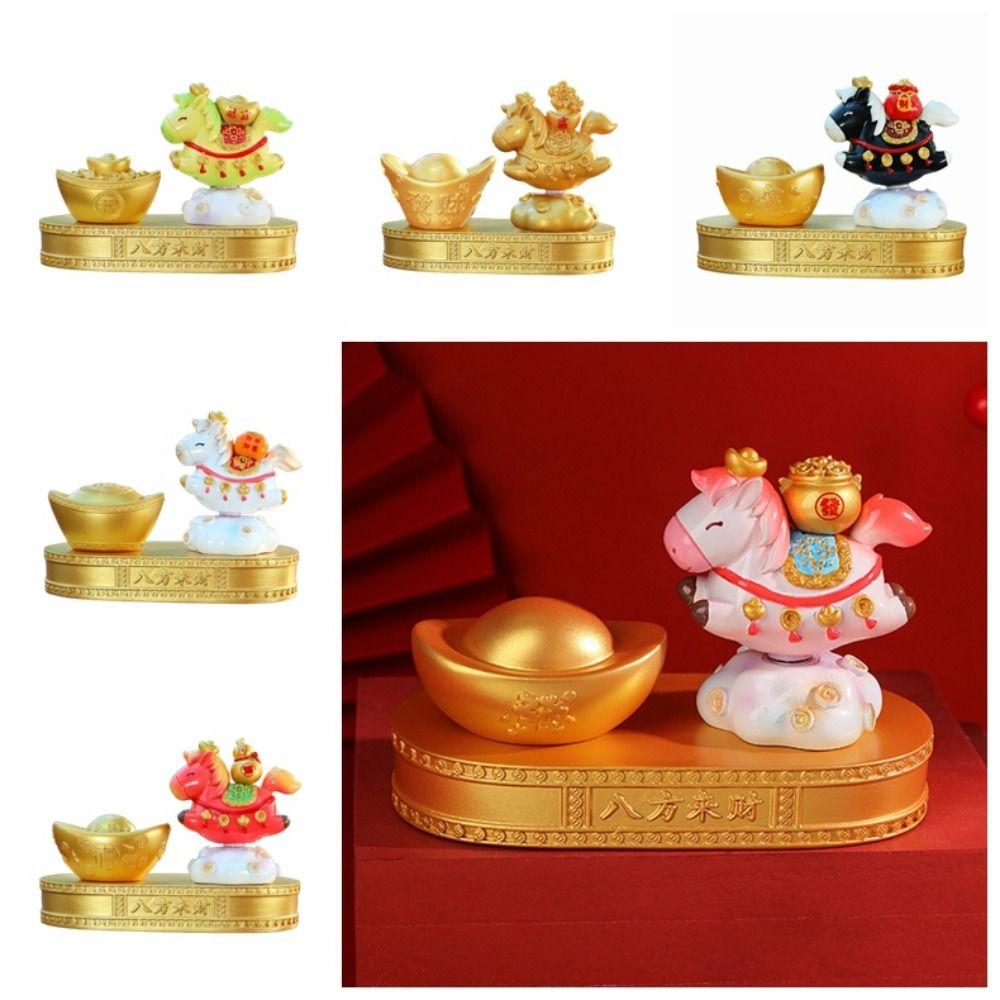 Creative Chinese New Year Horse Ornament Good luck Blessing words Zodiac Horse Ornaments Year of The Horse Handcrafted