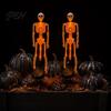 Spooky Garden Path Lighting 2Pcs Solar Skeleton Stake Light, Halloween Glowing Realistic Figurine, Waterproof Illuminated Yard Accents Outdoor