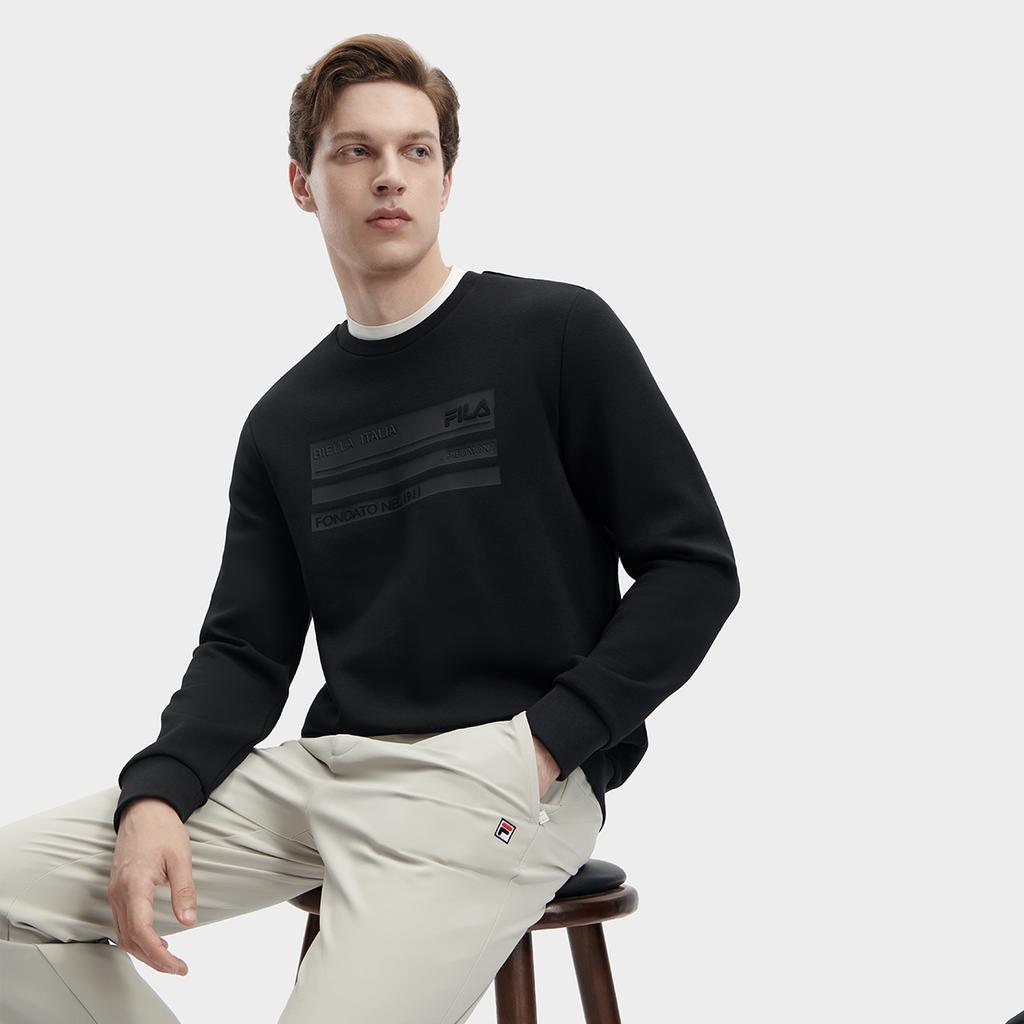 New FILA Sweatshirt Men's Jet Black F11M342210F-BK