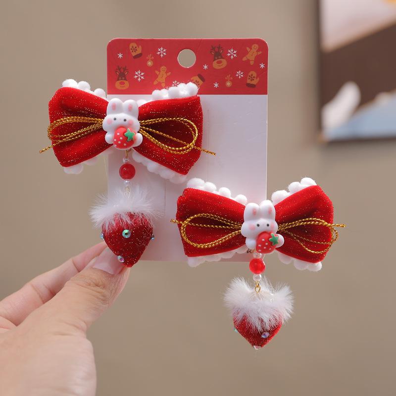 

Красные новогодние ханьфу заколки для волос для девочек - цветочные головные уборы в китайском стиле