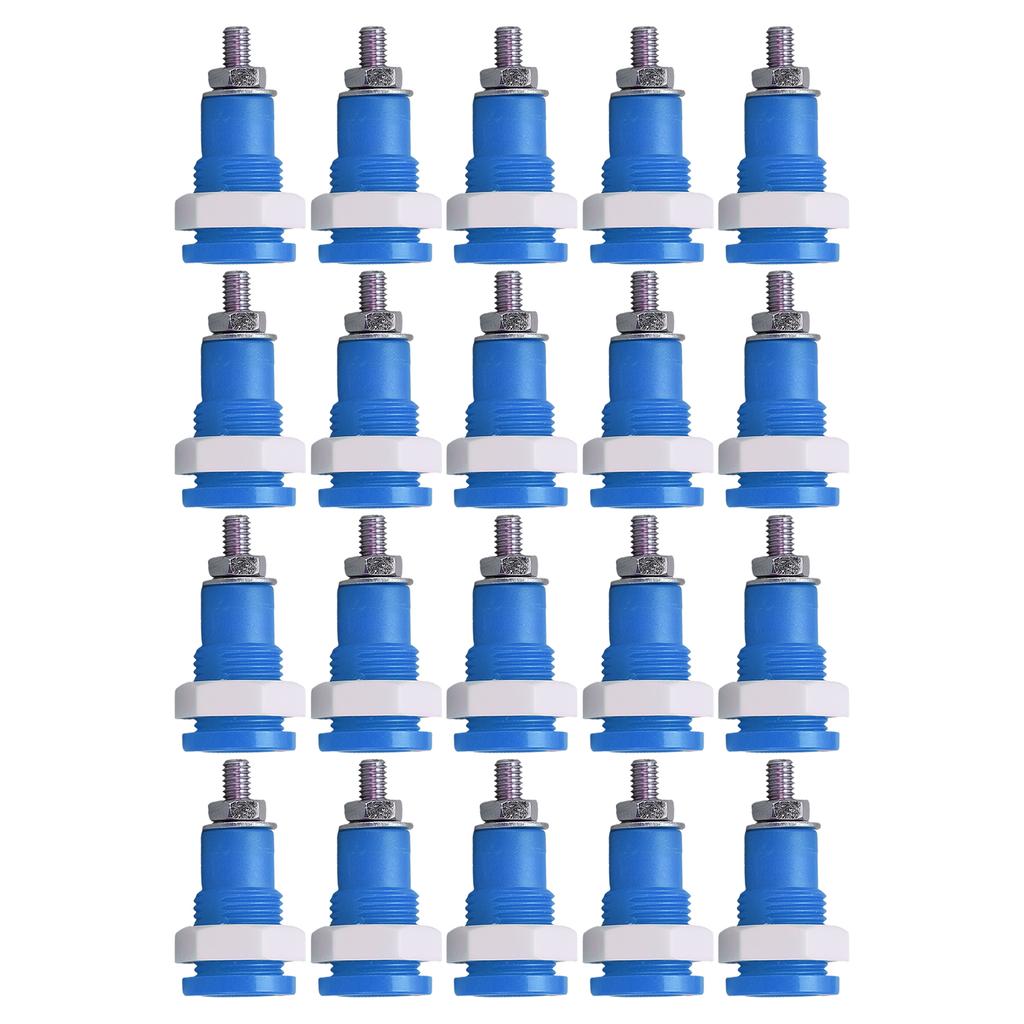20Pcs Banana Socket 4mm Good Transmission Extensive Use Excellent Manufacture Electrical Connection AccessoriesBlue