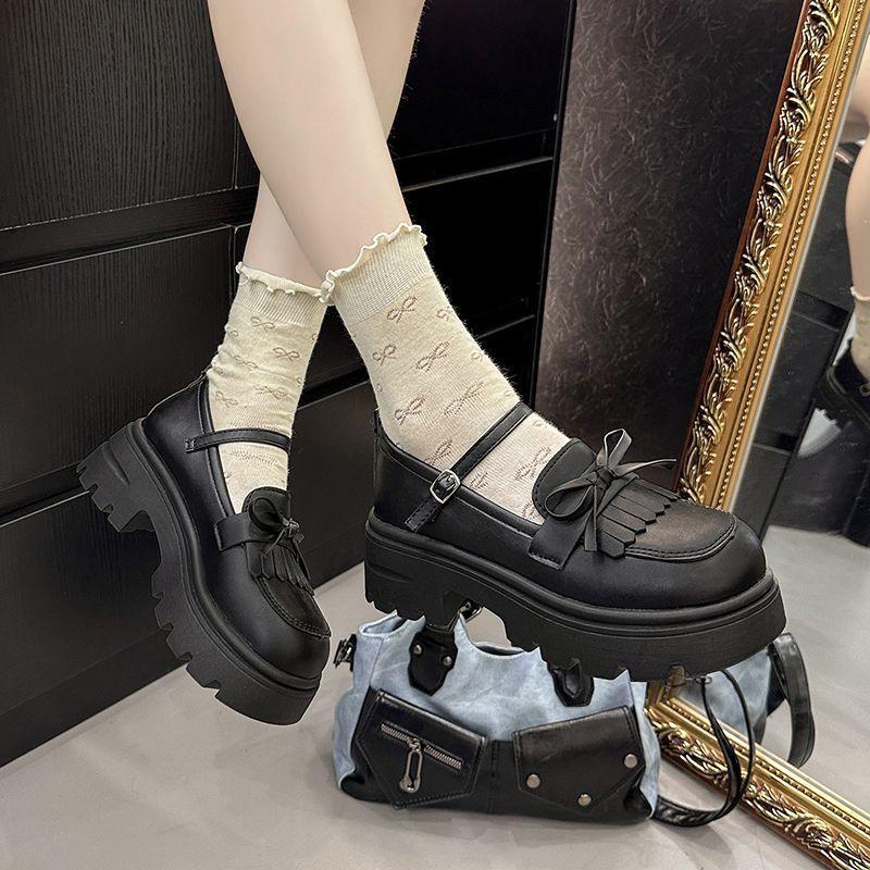 Retro British Style Comfortable Bow Single Shoes Women's Fashion Foreign Style with Skirt Small Leather Shoes Women's 2025 Spring and Summer New