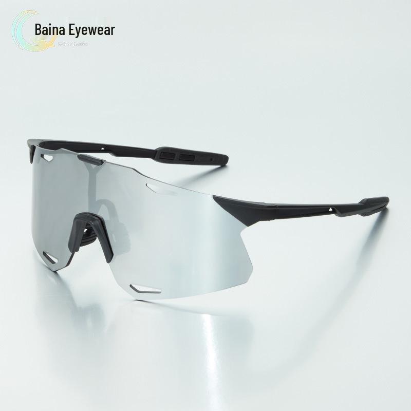 

2025 Ветрозащитные очки для велоспорта и активного отдыха для мужчин и женщин Black Frame Silver Lens