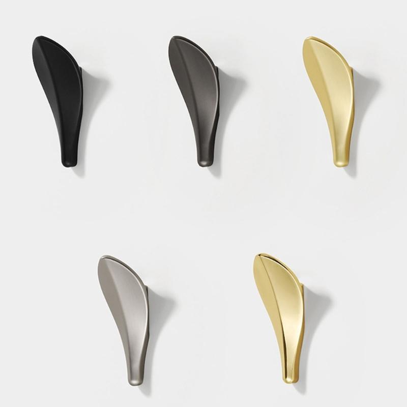 Alloy Leaf Shape Wall Hook Rustproof Door Hanger for Coat Hats Bags Bedroom Bathroom Entryway