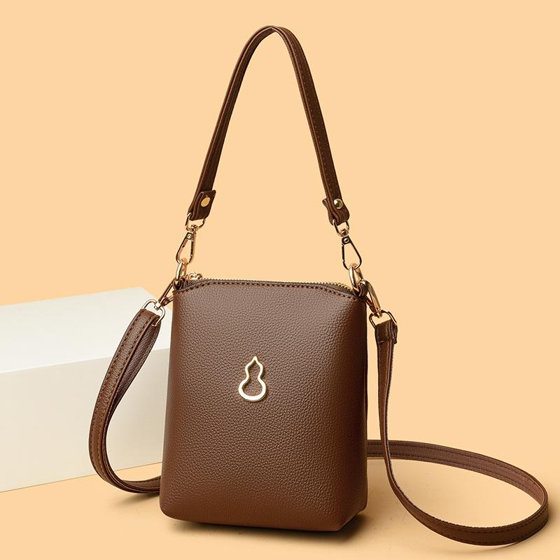 Lightweight Mobile Phone Bag, Double-shoulder Strap Crossbody Bag, Simple Single-shoulder Bag, Solid-colored Small Bag