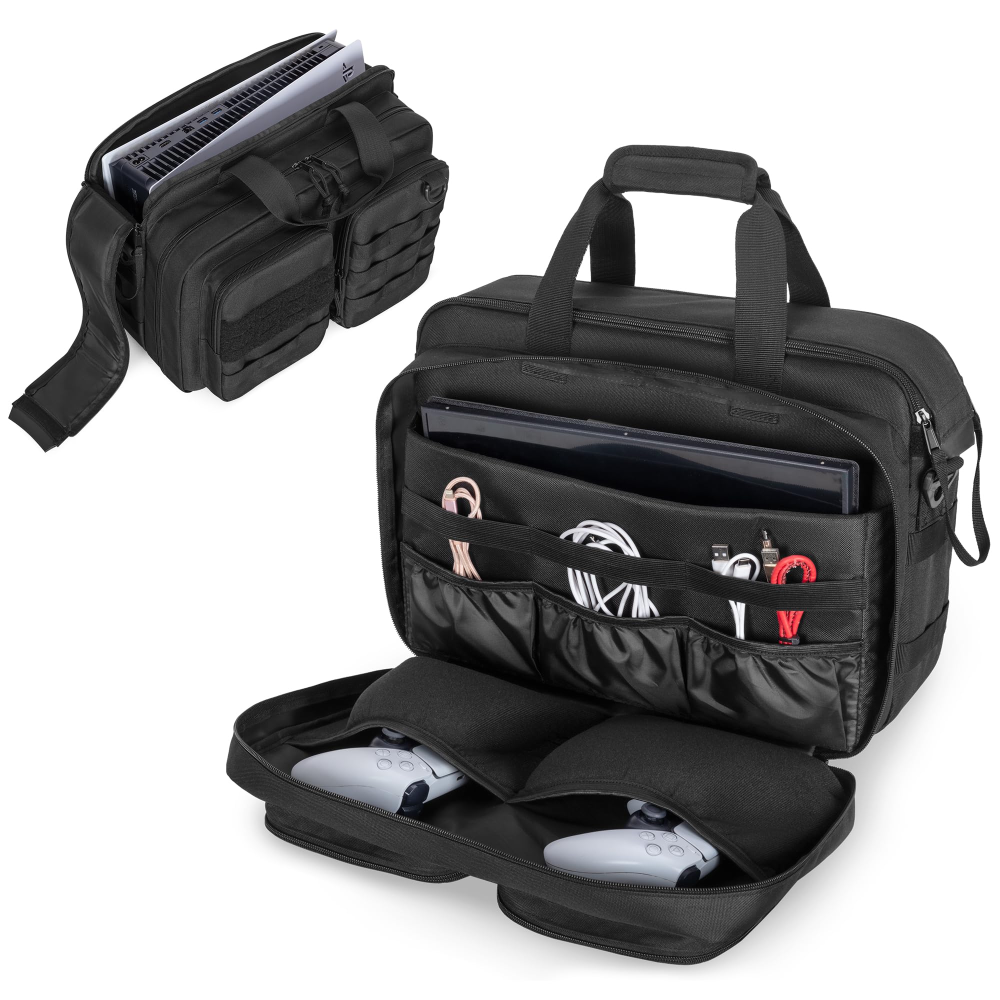 

Trunab PS5 Storage PS5 Bag for New Can Store Controllers and Carrying Bag for PS5 Bag, Case, PS5, Discs, чорний