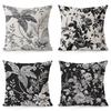 Black and White Floral Pillowcase PatternSuitable for Sofa Car Bedroom Decorative Cushion Cover Pillow Cover