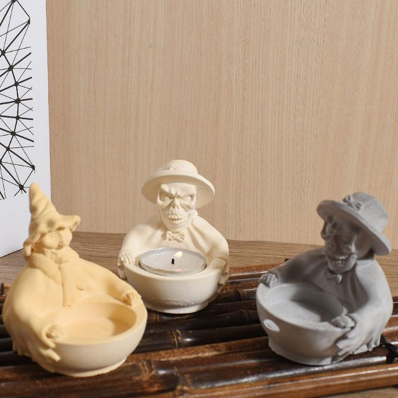 Reusable Silicone Skull Candle Mold Home Decorating Crafting Tool Silicone Texture for Halloween Party Supplies