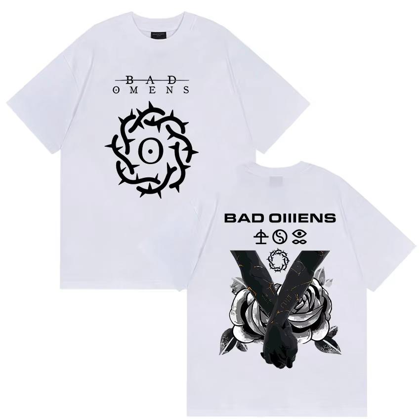 Rock Band Bad Omens Graphic T-shirt Men and Women Summer Gothic Clothing Round Neck Short Sleeved Top