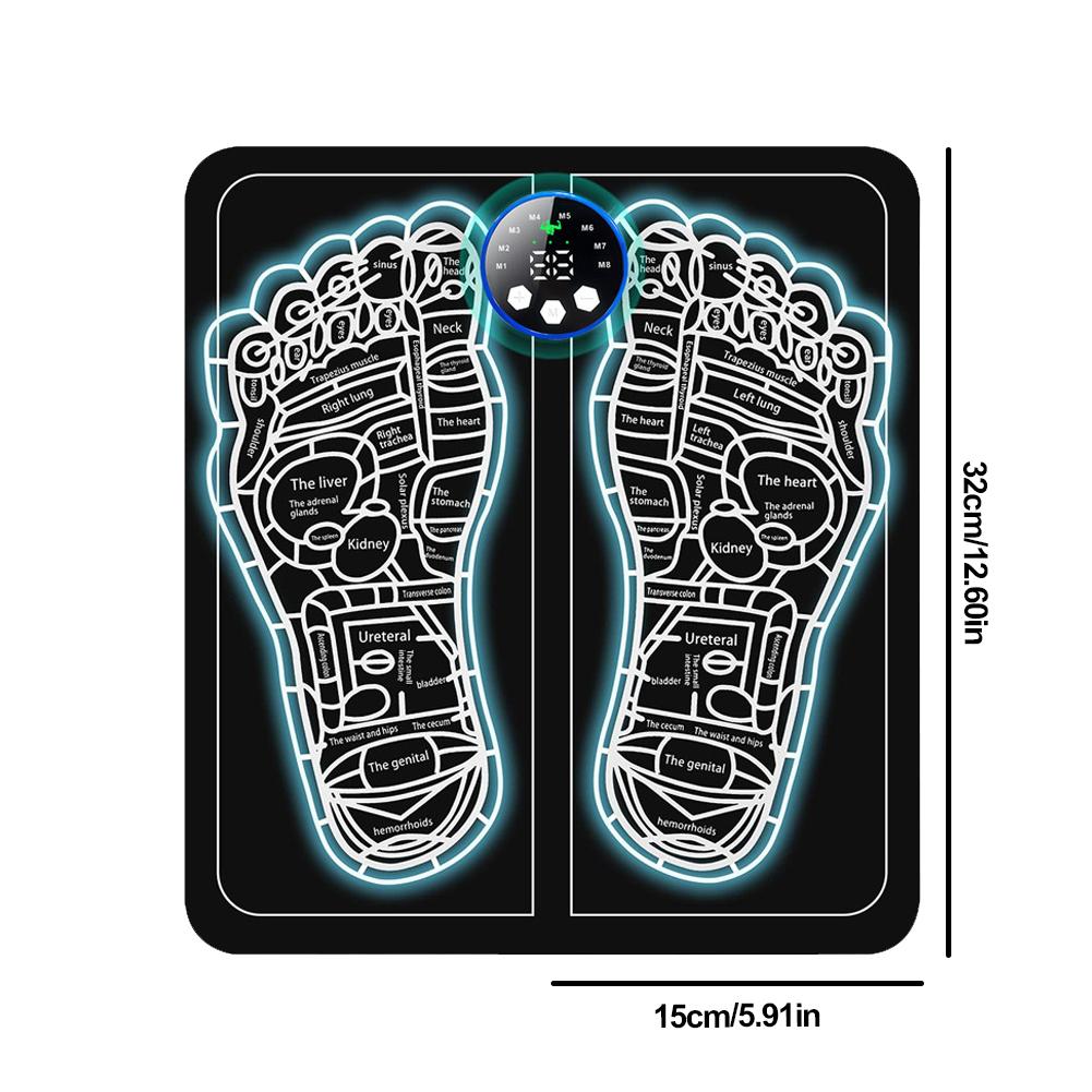 EMS Foot Massager Pulse Acupuncture Cushion Portable Muscle Stimulator Pad Multi Modes for Improving Blood Circulation