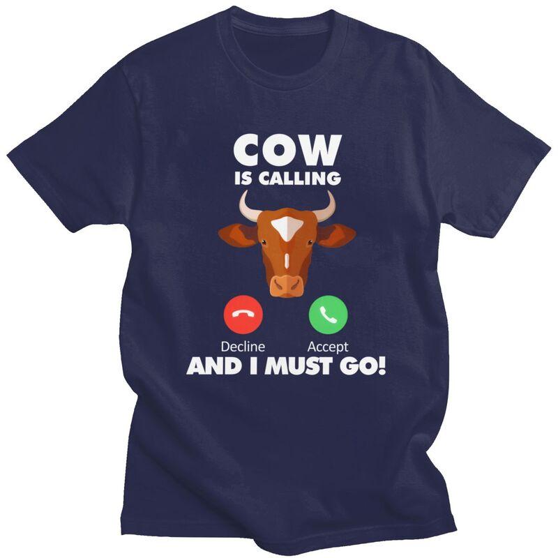 

My Cow Is Calling T Shirt Men Women Animals Lover Tshirts Streetwear Casual Graphic Tee Tops Loose Oversized Clothes 4XL
