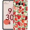 Luxury Phone Case For Google Pixel 10 9 8 9A 8A 7 7A 6 Pro XL 6A 5G Black Soft Back TPU Cover Summer Strawberry Flowers Print