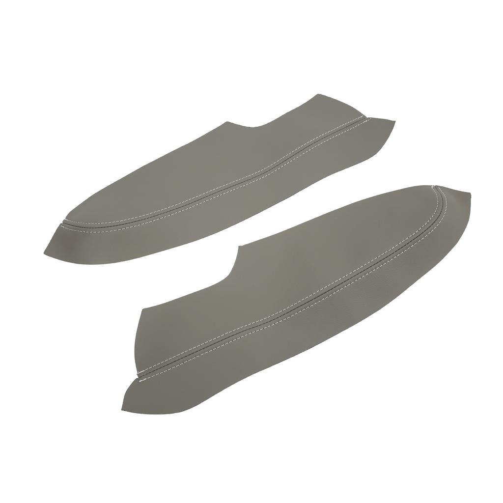 2Pcs/Set Microfiber Leather Front Door Panel Armrest Cover Protector Antiscratch Replacement for Civic 2005‑2011Grey