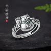 Adjustable Open Ring Men Women Vintage Lucky Cat Coin Design Copper Plated Retro Finger New Gift