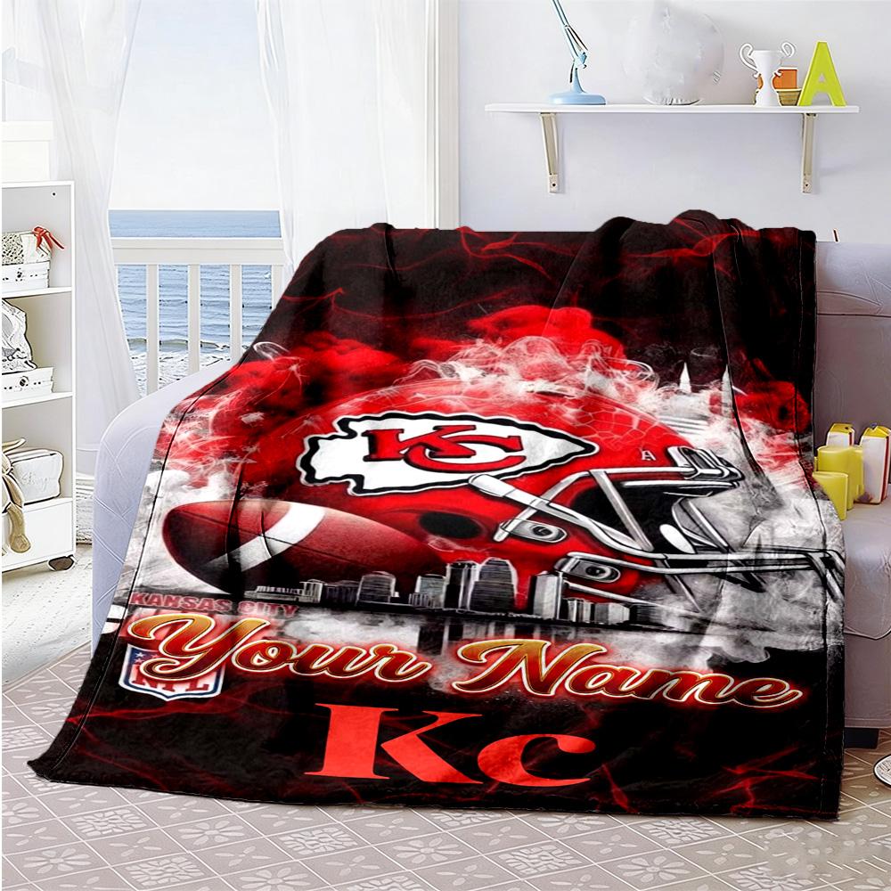 Kansas City Football Personalized Name Blanket Multipurpose Personalized Blanket Comfortable Great For Picnics Seaside Chair Couch