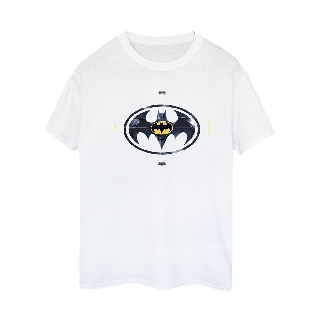 DC Comics Womens/Ladies The Flash Batman Metal Logo Cotton Boyfriend T-Shirt