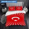3PCS Turkish Football Emblem Bedding Set 2D Printing (Includes 1 Duvet Cover + 2 Pillowcases Coreless), Bedroom decor,Fan gift