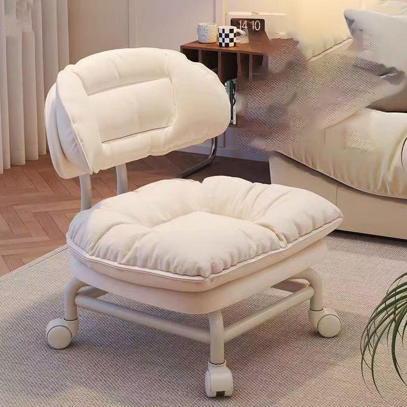 Multi-Functional Soft Padded Chair with Casters: Universal Sofa Chair, Small Stool, and Shoe Changing Seat.