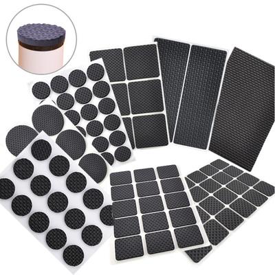 1Set Black EVA Furniture Leg Pads Anti-slip Mat Self-adhesive Thickening Geometric Shape Floor Protector Bumper Chair Fittings