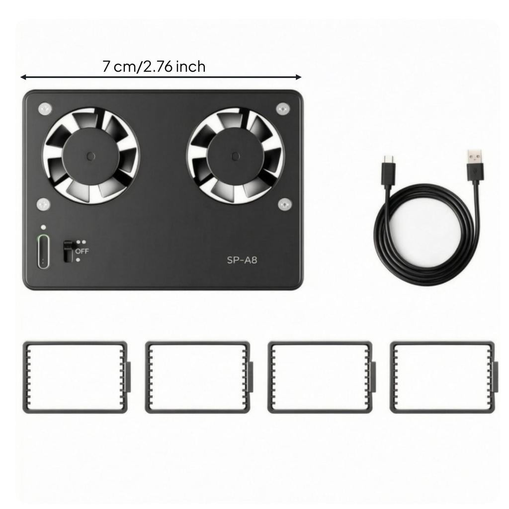 Camera Chiller with Double Fans Rechargeable Cordless for
