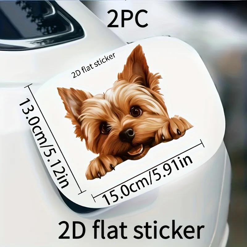 1Pc Yorkshire Terrier Dog Stickers, Cute Puppy Matte Self-Adhesive Durable Vinyl Decals for Car Laptop Window Multipurpose Decor