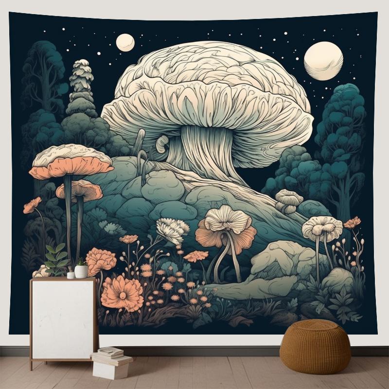 Boho Glow in the Dark Mushroom Tapestry for Living Room Bedroom Tapestry Home Wall Decor