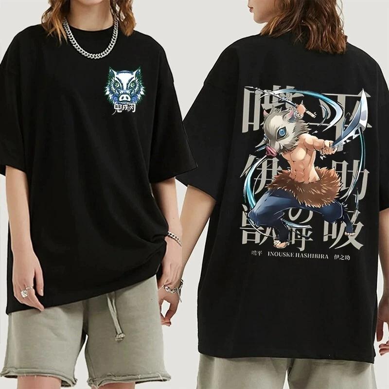 Demon Slayer Inosuke Anime Manga T-Shirt Tee Costumes Cotton Cotton S