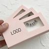 Factory Price Customized Natural Invisible Synthetic Eyelash Faux Mink Matte Flat Clear Band Lashes Handmade