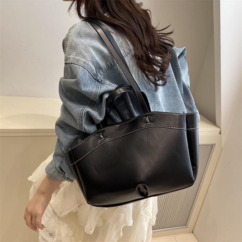 Casual Tote Bag Set Solid Color Large Capacity Handbag Versatile Commuting Bags Armpit Shoulder Bag For Women Gifts