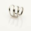 1Pc Ear Clip Cuff Simple Dual Use Women Adjustable 3-ring Hollow Finger Ring for Shopping Travel
