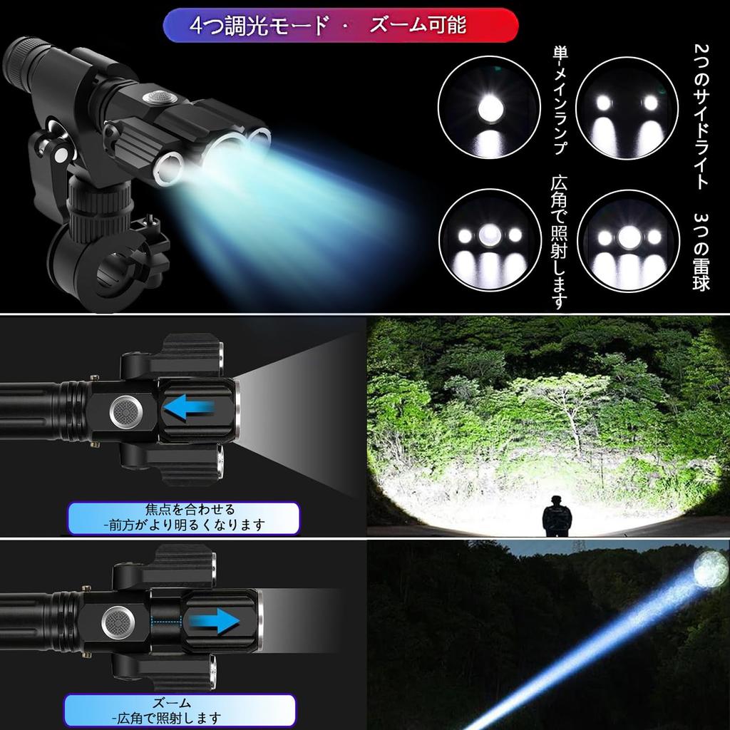 Fahrradlicht Taschenlampe Wasserdicht Hohe Leistungsstarke Lampen 4 Dimmstufen Kreuz Einfache Externe Montage Scheinwerfer, Typ-C Wiederaufladbar/Batteriebetrieben, LED,