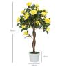 Set of 2 Artificial Plants White Rose Floral in Pot, Fake Plants for Home Indoor Decor, 90cm, Yellow