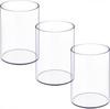 Stylish Clear Acrylic Desk Organizer Pen Set of 3, Round Makeup Brush Storage Perfect for Home, School and Office Supplies