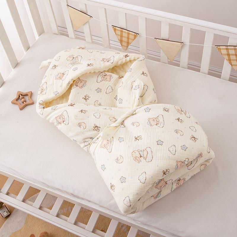 Crêpe Bohnen Bohnenklammer Baumwollsteppdecke Säugling Mit Kapuze Baumwolle Winddicht Außen Decke Neugeborenes Baby Steppdecke