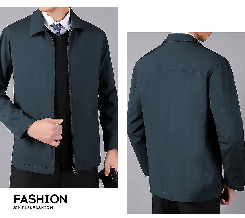 2023 Men's Spring Casual Business Jacket - Middle-Aged Fashion Trend, Turn-Down Collar