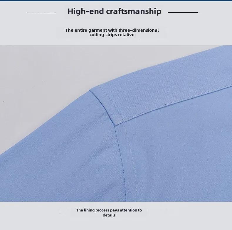 Men's Formal White Long-Sleeve Shirt with Windsor Collar and Bamboo Fiber French Cuff