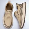 Fashion Thick Sole Walking Vulcanized Shoes Hard-Wearing Male Footwear Fashion Casual Shoes Genuine Leather Antiskid Sneakers Breathable