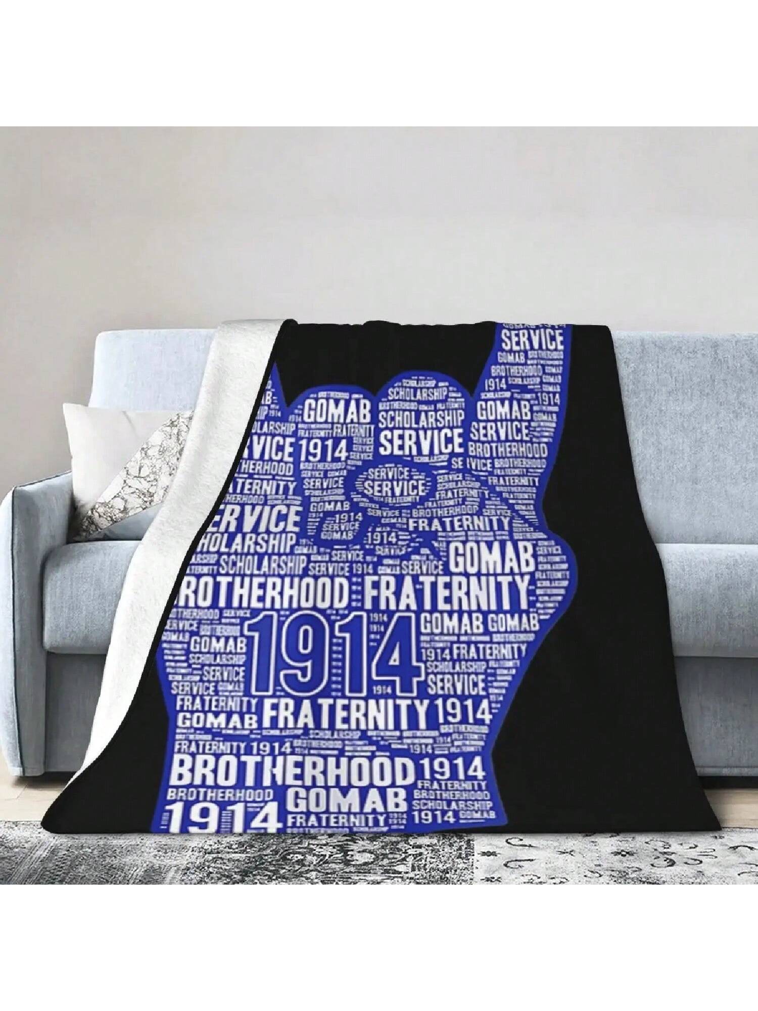 Man Phi-1914 Hand Sign Beta Sigma Words, A Super Soft Tiny Flannel Blanket 75X95CM