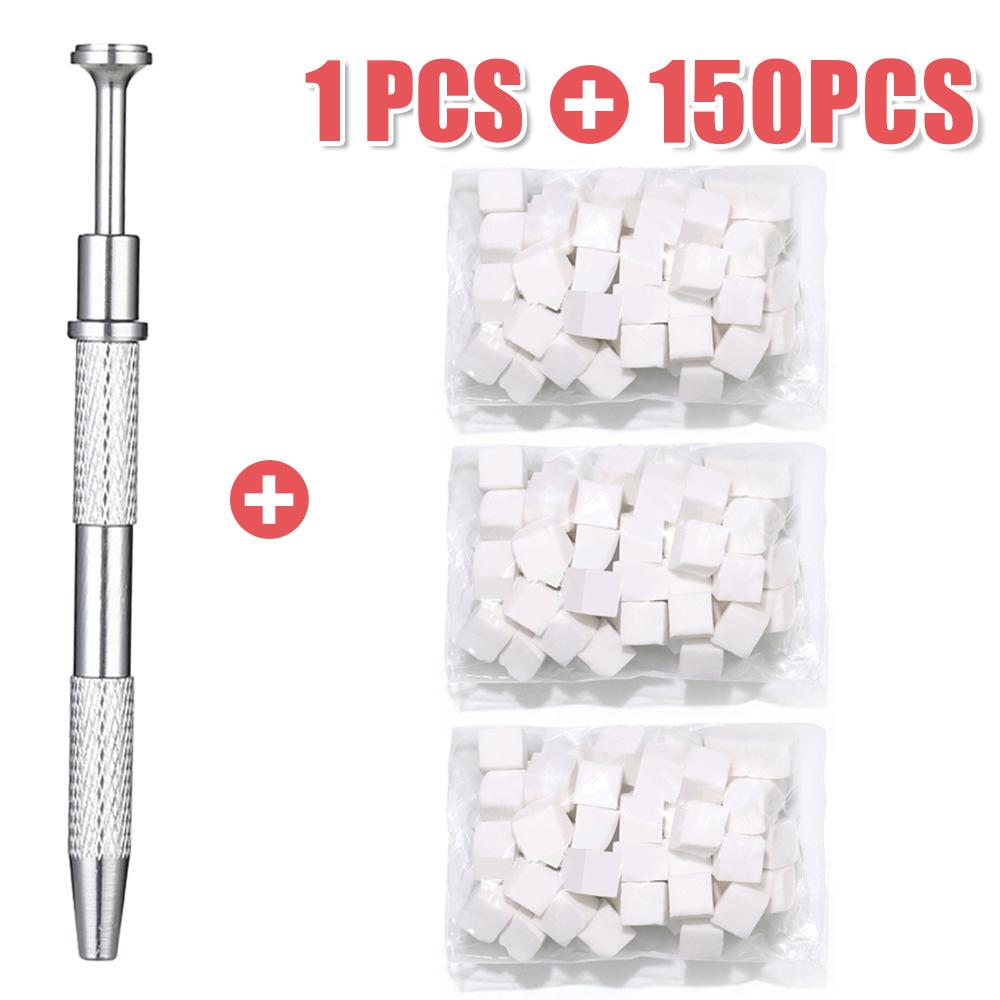 LINMANDA 200/50PCS Nail Sponges With Silver Grabbing Pen Nail Art Color Gradient Aura Effect Designs Brush Precise Manicure Tool