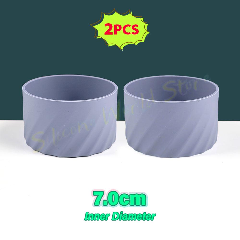 SW 2PCS 7.0CM Water Cup Silicone Boots Thermos Protective Cover Silica Gel Bottom Sleeve Anti-Slip Scratch-resistant for Stanley