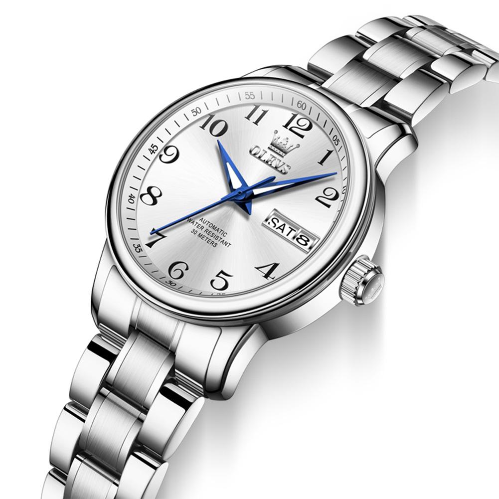 OLEVS Luxury Watch for Woman Ladies Elegant Automatic Mechanical Watch Waterproof Luminous Date Stainless Steel Women's Watches