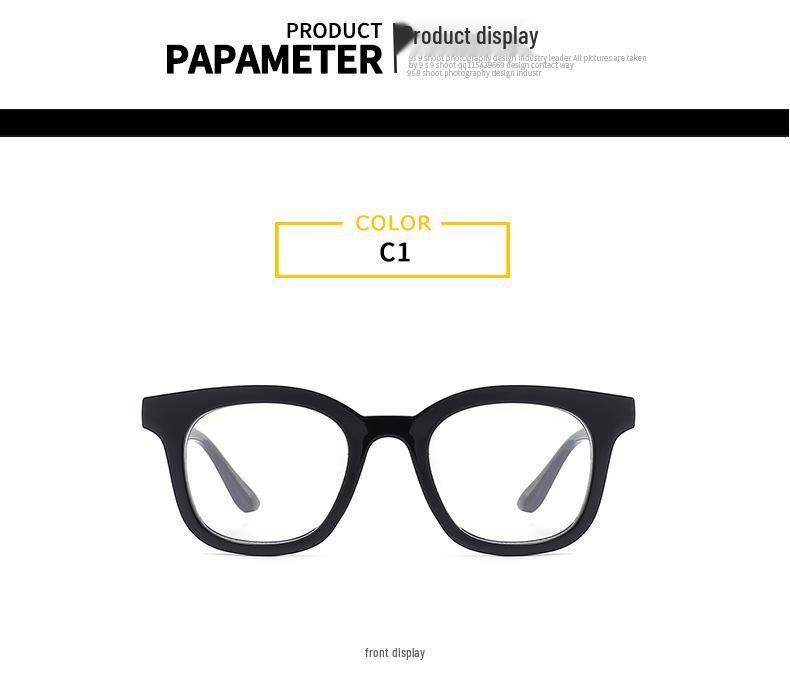 Stylish Unisex Anti-Blue Light Square Glasses Frame 21011 with Optional Prescription Lenses