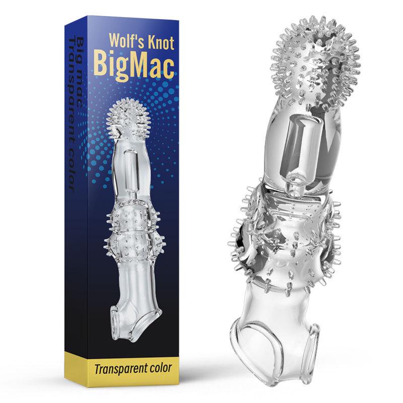 Vibrating Wolf Tooth Crystal Sleeve with Barbs - Men's Intimate Enhancer