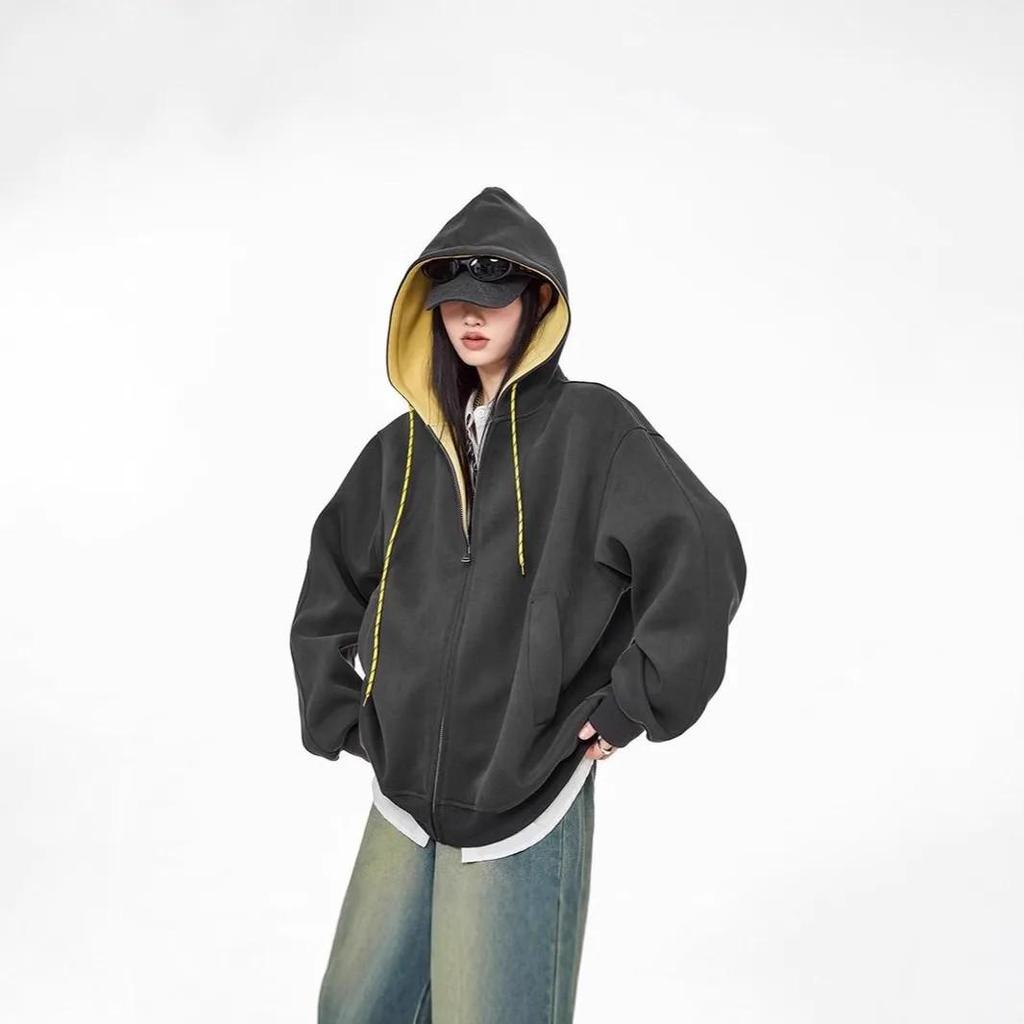 Men's Retro Color-Block Patchwork Hooded Cardigan - Casual Autumn Sweatshirt