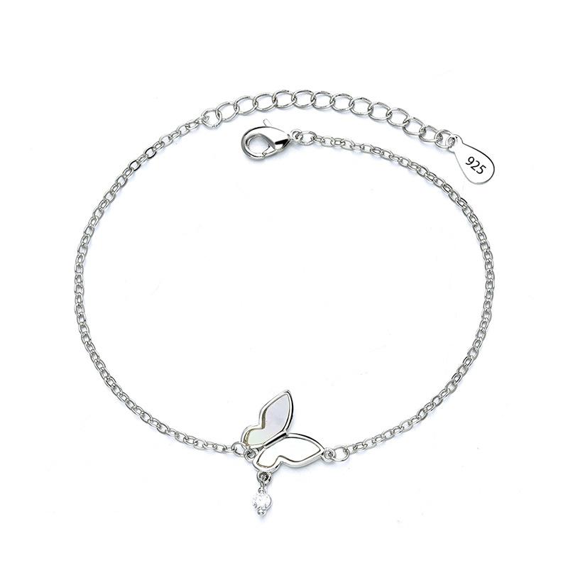 925 Silver Double Love Heart Hollow Round Beads Bracelet Female Fashion Romantic Jewelry Classic Adjustable