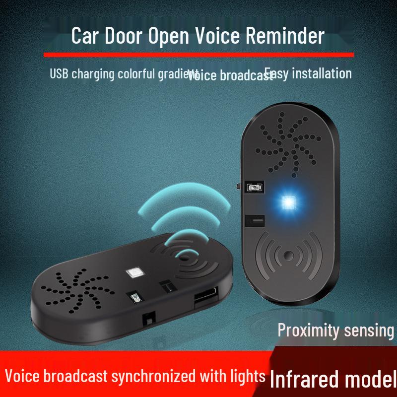 Automatic Car Door Voice Reminder & LED Warning Light