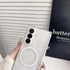 Frosted Ice Mist Magnetic Phone Case for Samsung Z Fold7/Z Fold6 - Transparent, Dual Mid-Axis Protection